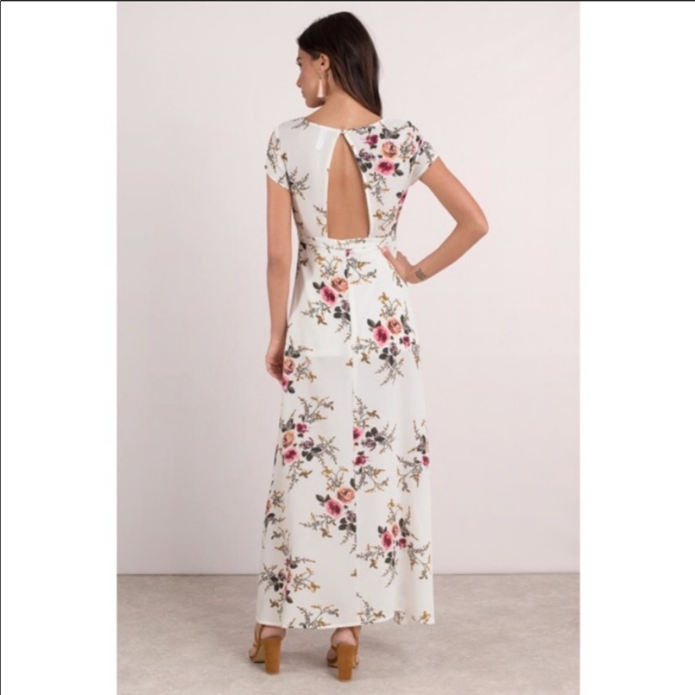 Tobi Blue Blush floral maxi wrap dress - Picture 3 of 6